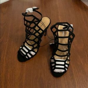 Express caged Black heels